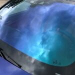 Sodriai mėlynai/žalios chameleono atspalvio priekinių langų tamsinimo plėvelė - Image 3