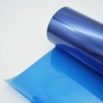 Mėlyno atspalvio dekoratyvinė plėvelė stiklams