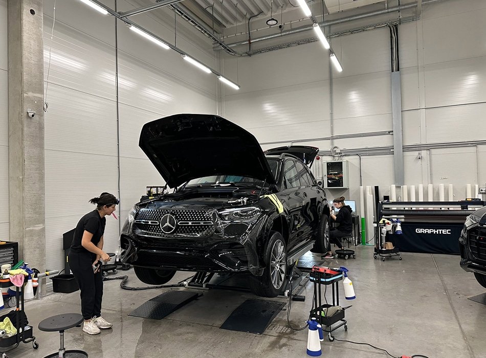 MB GLE pilnas apklijavimas skaidria apsaugine plėvele